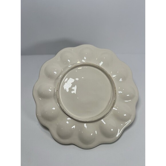 Egg Platter With 2 Baby Chics, Butterfly & Tulips.‎ Vintage 10” Diameter - Picture 7 of 16